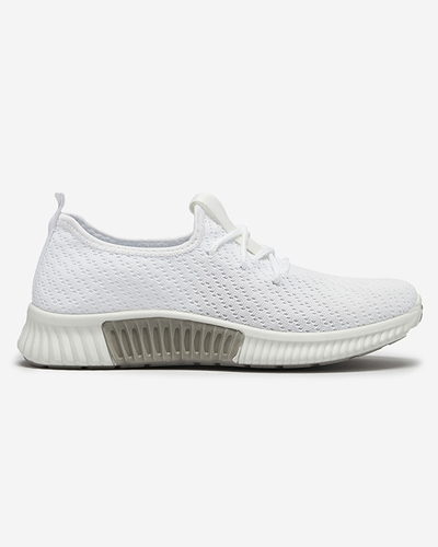 White women's fabric sports shoes Vobbu- Footwear
