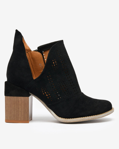 Royalfashion Openwork post boots in black Revivela