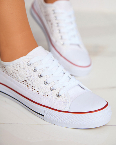 Tareni women's white openwork sneakers - Footwear