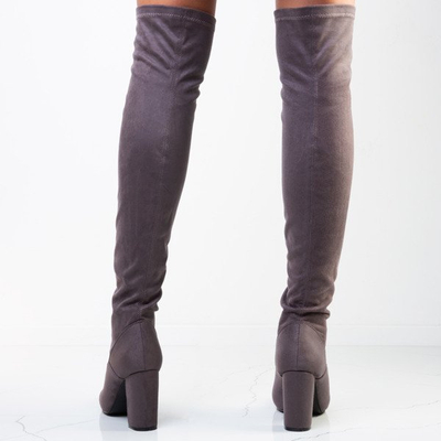 Gray boots with a zipper on the front Layla - Footwear