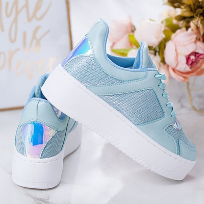 Blue sports shoes on the Salsa platform - Footwear 1