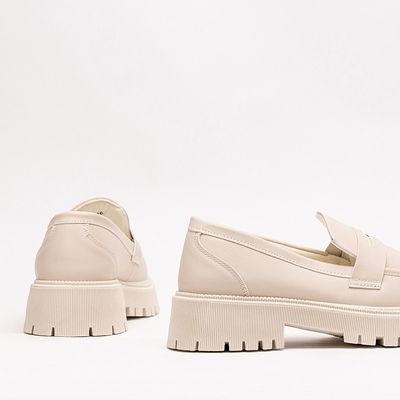 Cream women's smooth Givosi half shoes - Footwear