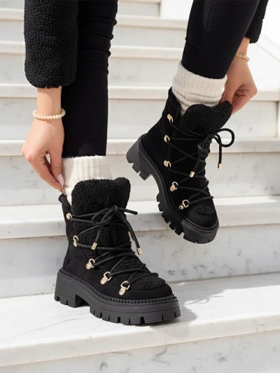 Royalfashion Lozin lace-up women's snow boots