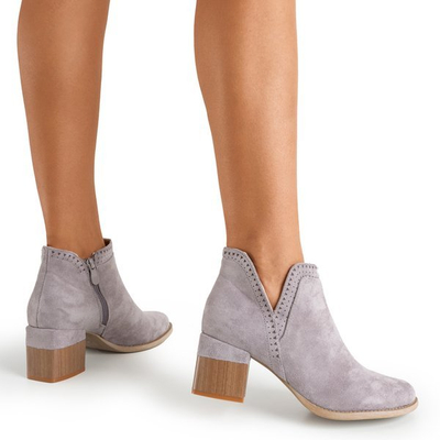Gray boots with square heel Tours - Shoes