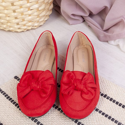 Red ballerina with bow Iva- Footwear