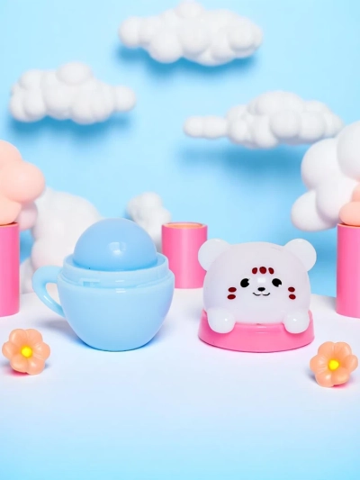 Children’s lip balm with a bear in a cup — moisturizes and regenerates