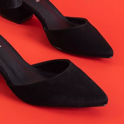 OUTLET Black women's sandals on the Juti post - Footwear