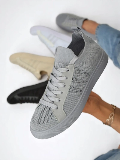 Androsia Gray Sneakers – Stylish flat sports shoes for summer and spring