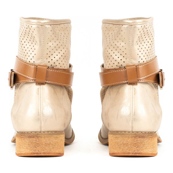 Golden boots with openwork finish Helin - Footwear 1