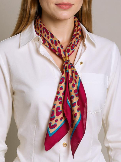 Apollonia Burgundy Women's Scarf with a Trendy Pattern – 100% Polyester Eleganza