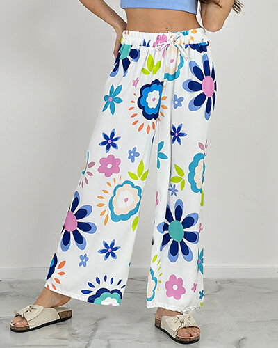 Royalfashion Women's wide floral fabric pants