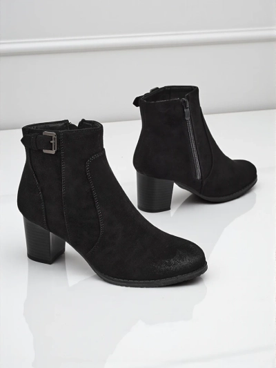 Women's eco-suede heeled ankle boots Crimson Dusk