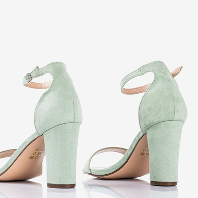 Women's green sandals on a Sweet Honey post - Footwear