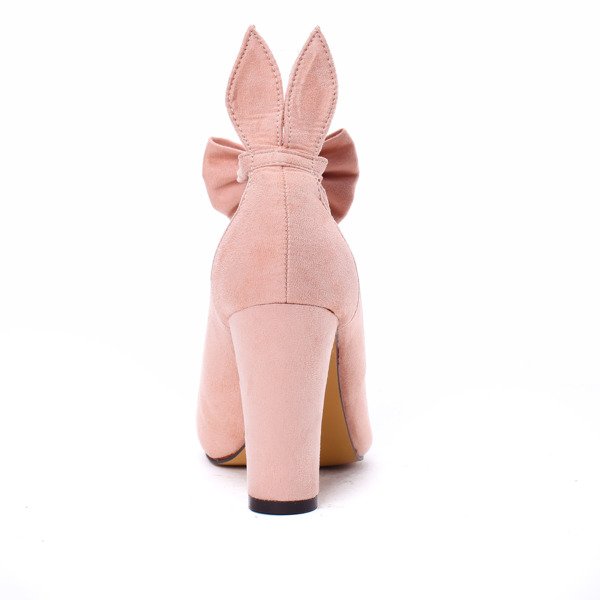 Różowe czółenka z uszami - Obuwie