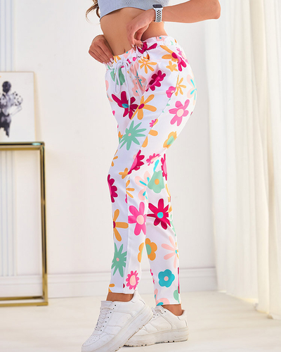 Royalfashion Women's floral fabric pants