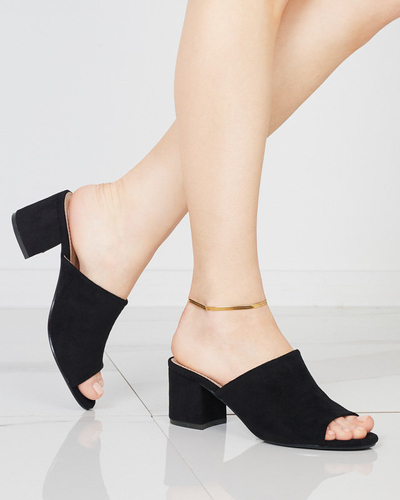 Black women's slippers on a low post Opetik - Shoes