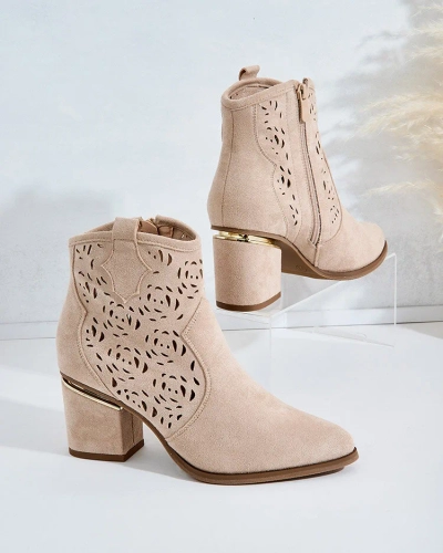 Royalfashion Ажурные ботинки на низкой шпильке Womir