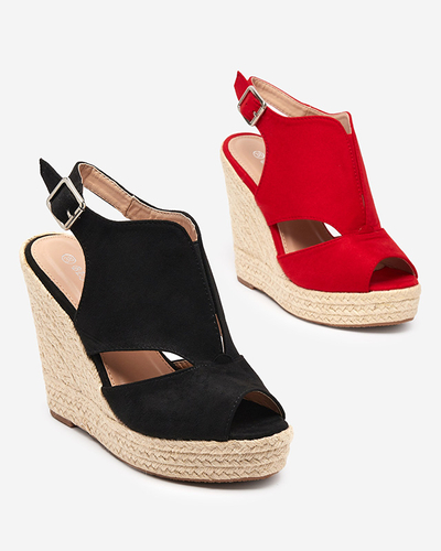Sarkanas eko zamšādas sieviešu sandales Devof - Footwear