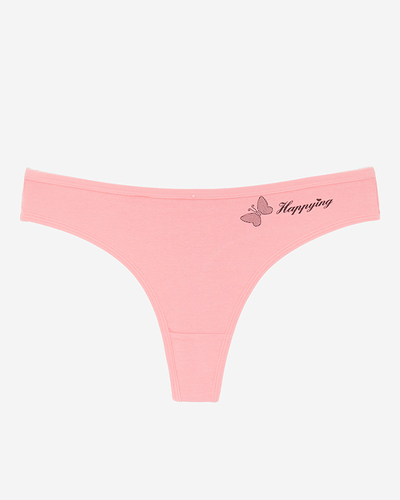 Classic pink cotton women's thongs - Underwear