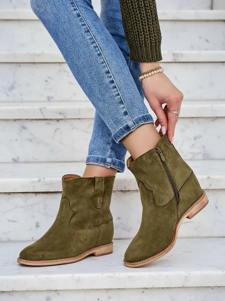 Royalfashion Boots in cowboy style on a covered wedge heel Patorias