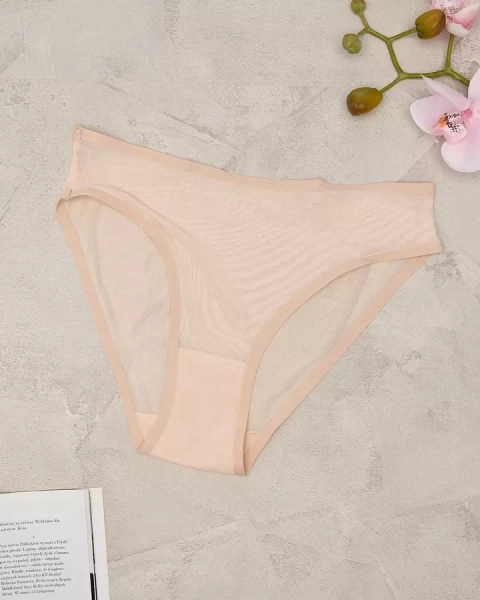 Royalfashion Bēšas sieviešu biksītes no tīklveida auduma
