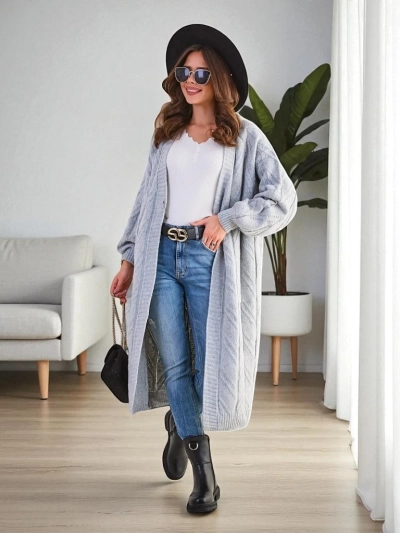 Royalfashion Women's knit throw-over sweater