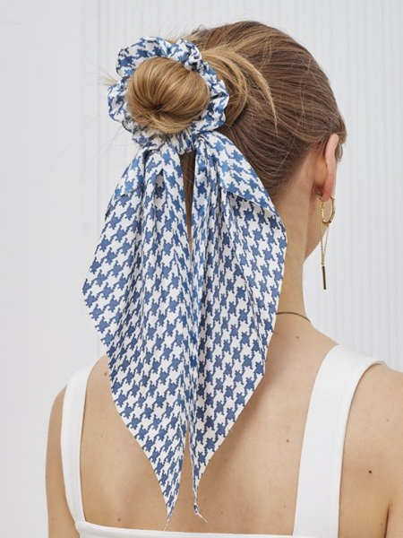 Royalfashion Hair elastic with a checkered ribbon Kratella