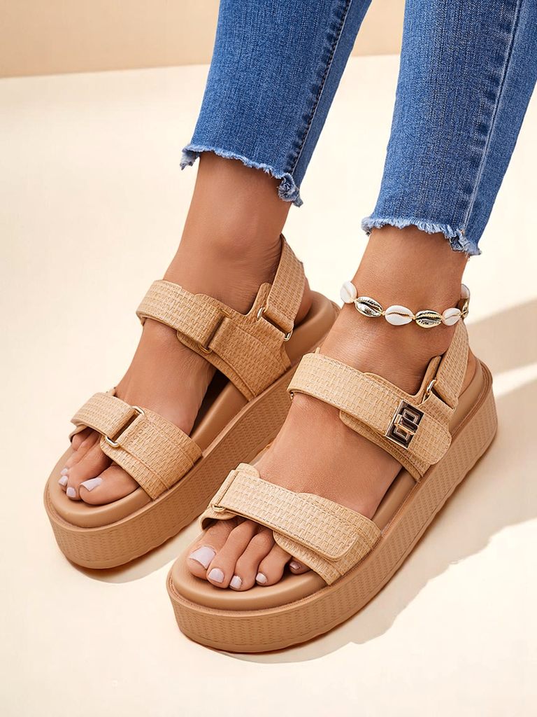 Женские сандалии на платформе Royalfashion Бежевые Lavinia – удобное лето