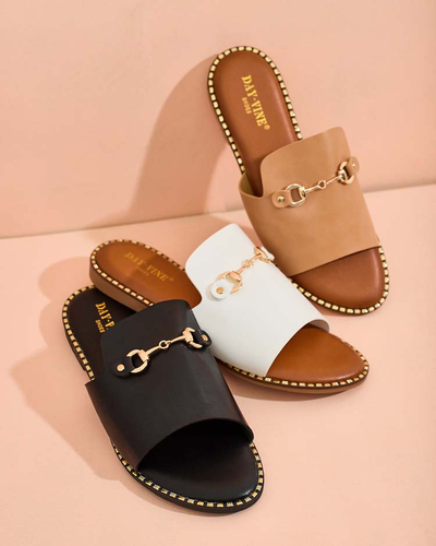 Royalfashion Sieviešu Ovib plakanās čības ar plakanu zoli