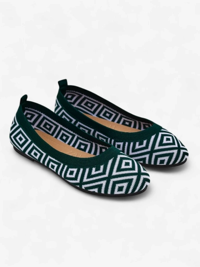Royalfashion Fabric women's ballet flats with a geometric print Metric