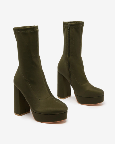 Royalfashion Dark green women's Diva Rises higher heeled boots