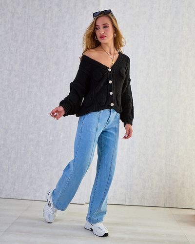 Royalfashion Women's knitted sweater with buttons