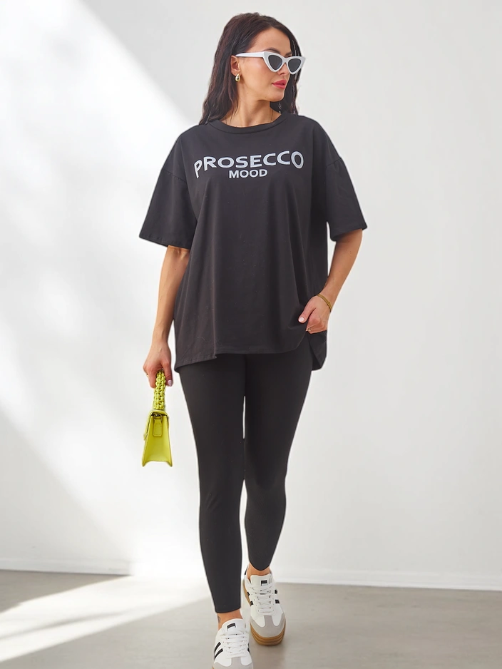 Royalfashion Women's cotton set with short sleeves and leggings