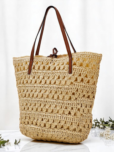 Royal Fashion Large Straw Women's Handbag Natural Classic