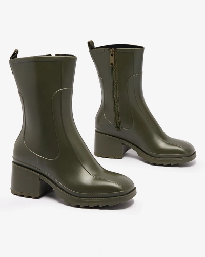 Royalfashion Dark green matte women's wellingtons a'la boots Tentiris