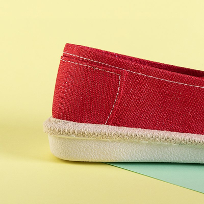 Women's red espadrilles with a shiny thread Hagenti - Footwear