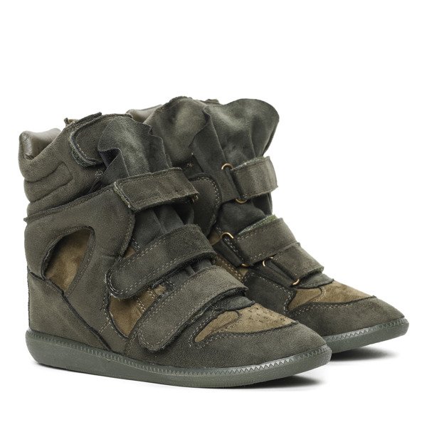 Green sneakers on platforms Ilona- Footwear