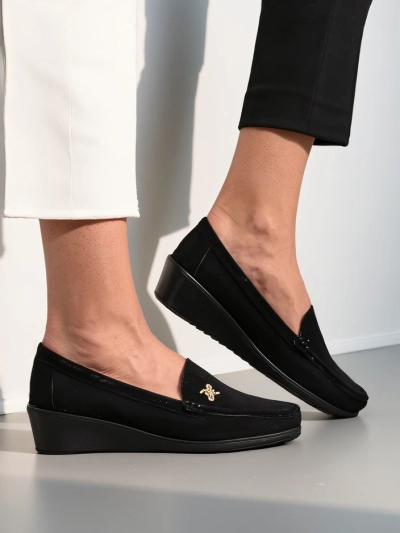 Royalfashion Women's moccasins on a low wedge Lomman