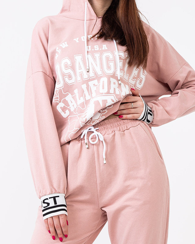 Pink women's sports tracksuit set - Clothing