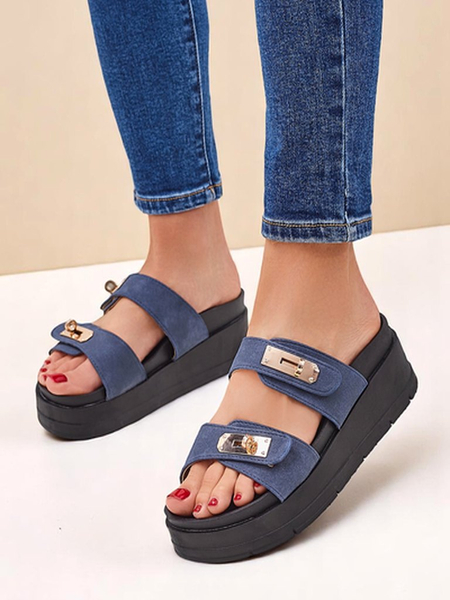 Royal Fashion Women's Dalia Buckle Platform Sandals