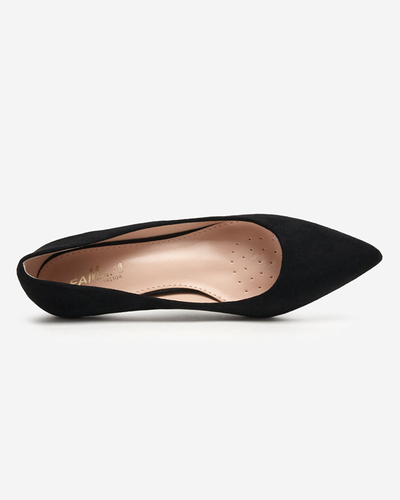 Black women's pumps on a low heel Ikerina - Footwear