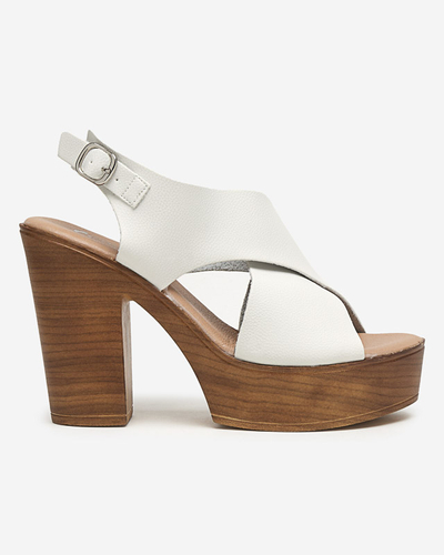 White women's sandals on a high post Feridi - Footwear