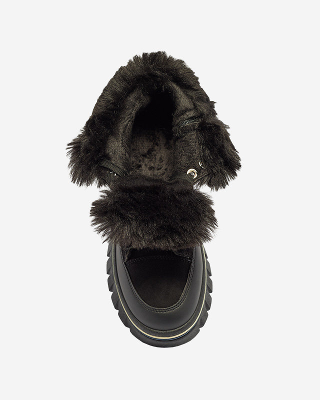 Black women's lace-up platform snow boots Neatesa - Footwear