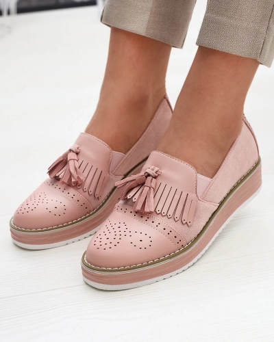 Pink women's low-heeled half boots Veolita- Footwear