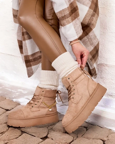 Royalfashion Women's lace-up Woruces boots