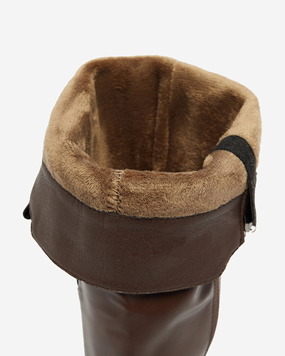 Sieviešu eko-ādas augstpapēžu augstpapēžu kurpes brūnā krāsā Orikas - Apavi