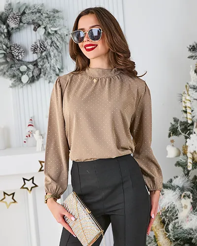 Royalfashion Sieviešu krekls ar rhinestones