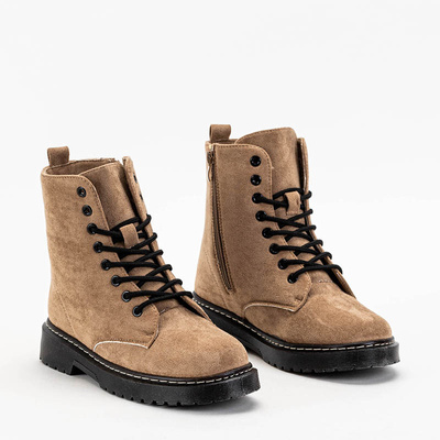 Beige women's eco-suede boots Nerrisa - Footwear