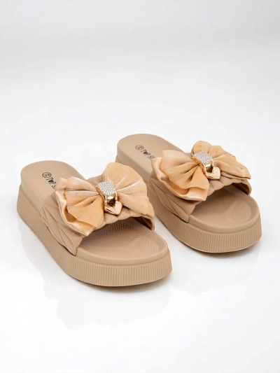 Royalfashion Damesplatformpantoffels met 'n Sento Pace-strik