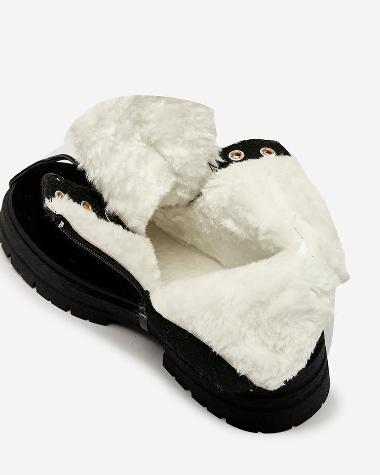 Royalfashion Sieviešu siltinātie trapper zābaki melnā krāsā Radoras